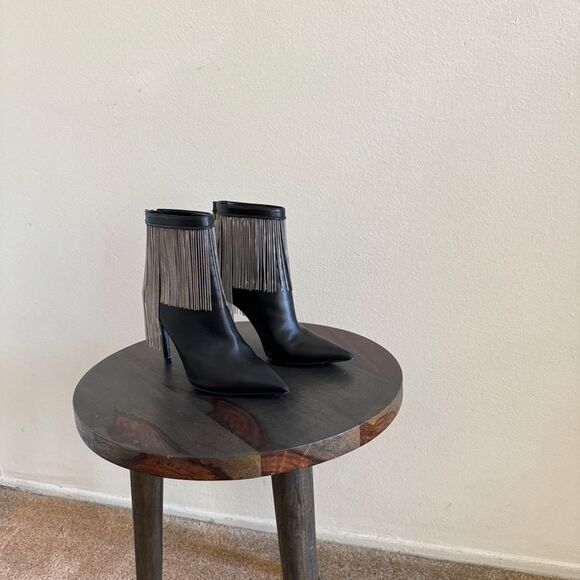 BALMAIN Mercy fringed leather ankle boots 37 - Picture 3 of 13